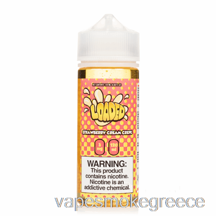 Vape Greece κρέμα φράουλας κρέπα - Loaded E-liquid - αδίστακτοι ατμοί - 120ml 6mg